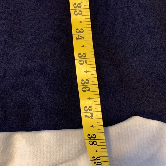 Calvin Klein long ballon sleeve fit & flare scoop neck buttons navy career 10 - Picture 11 of 11